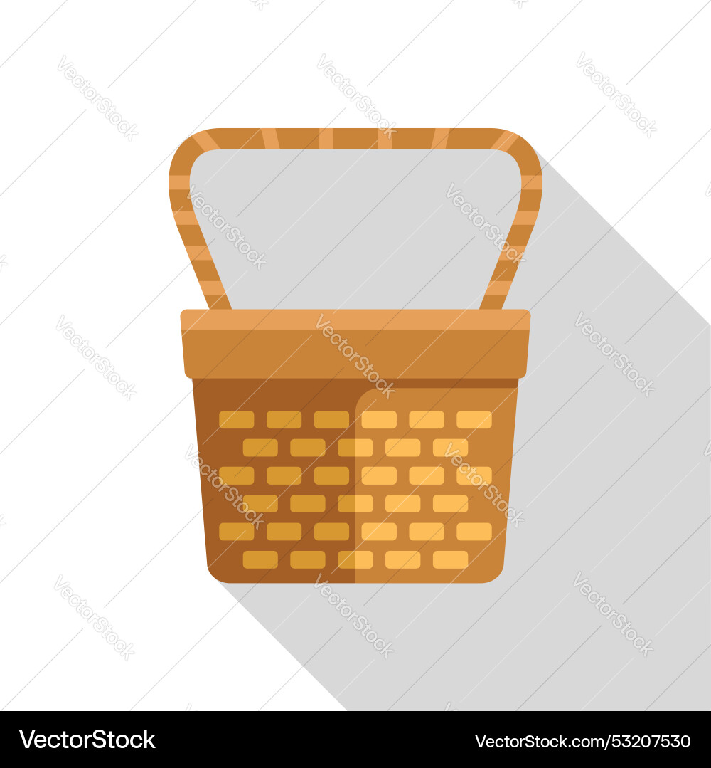 Empty wicker picnic basket with closed lid Empty wicker picnic basket with closed lid vector image