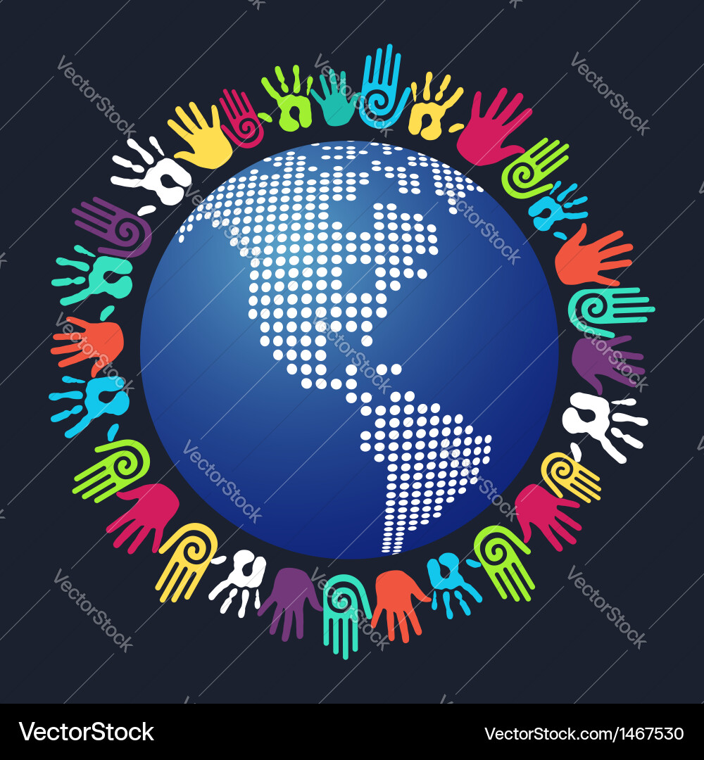 Hands Forming a Globe Vector Image