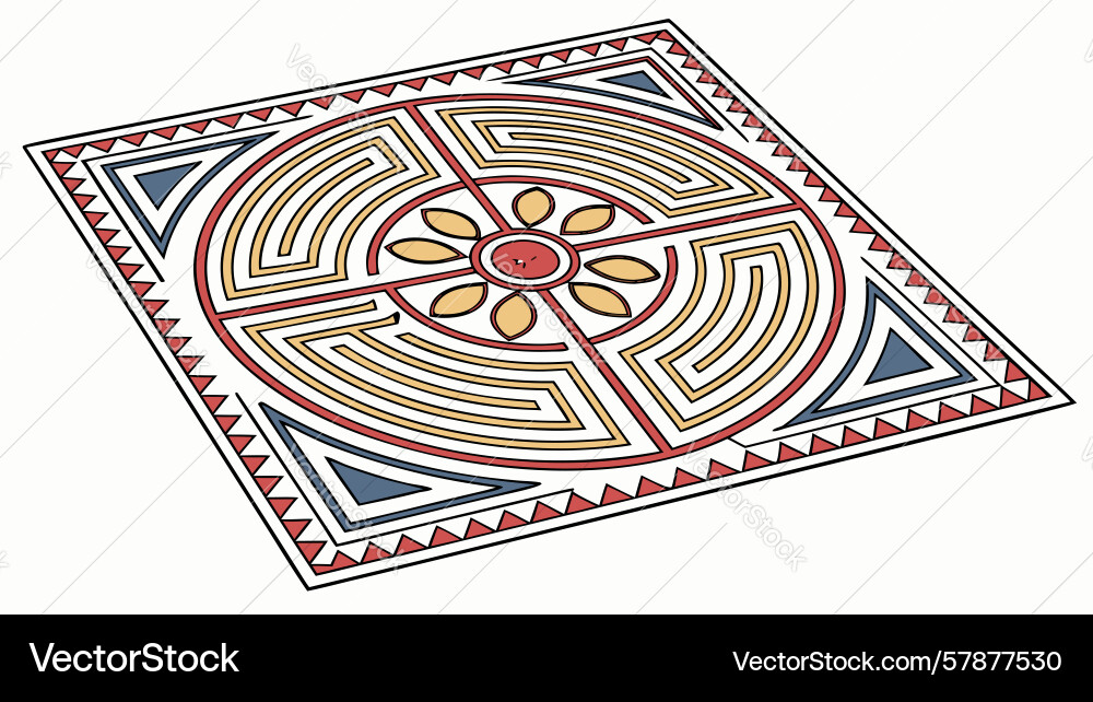 Isometric square labyrinth maze complex problem Vector Image