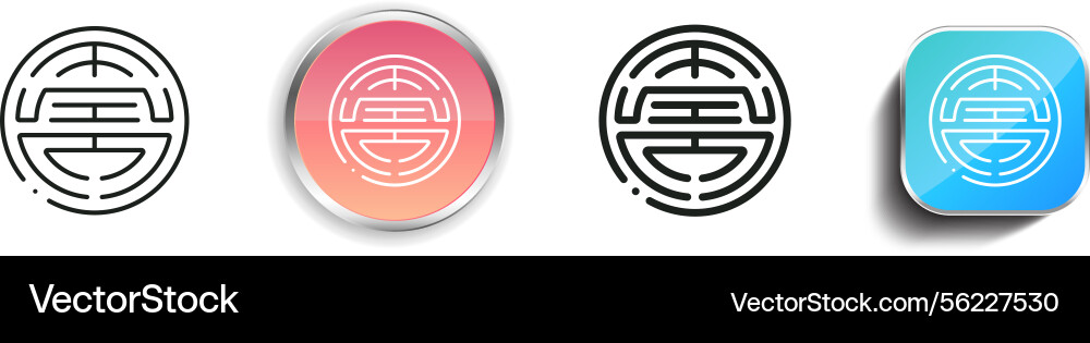 Longevity icon thin linear regular and button vector image