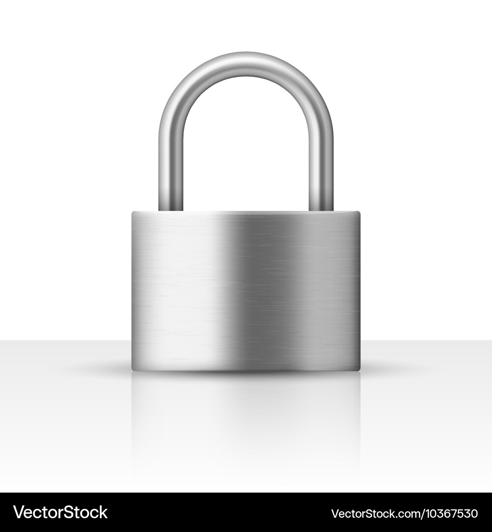 Realistic closed padlock vector image