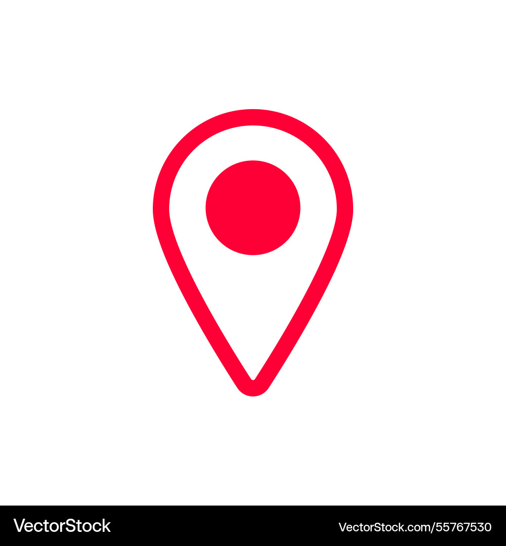 Red location pin icon symbolizing navigation Vector Image