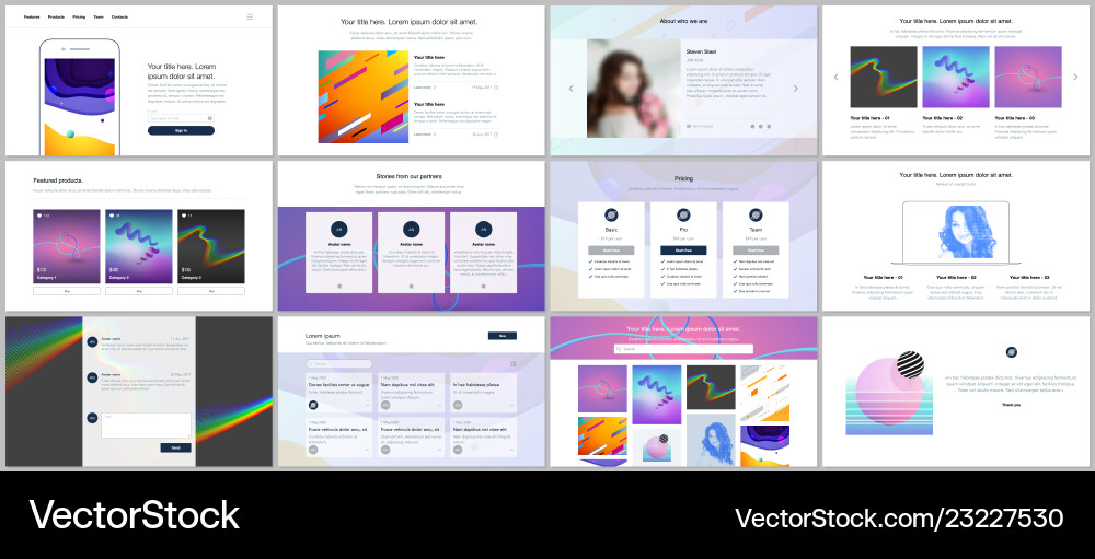 Templates for website design minimal Vector Image