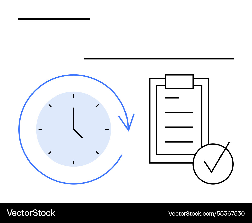 Time management and task completion concept Time management and task completion concept Vector Image