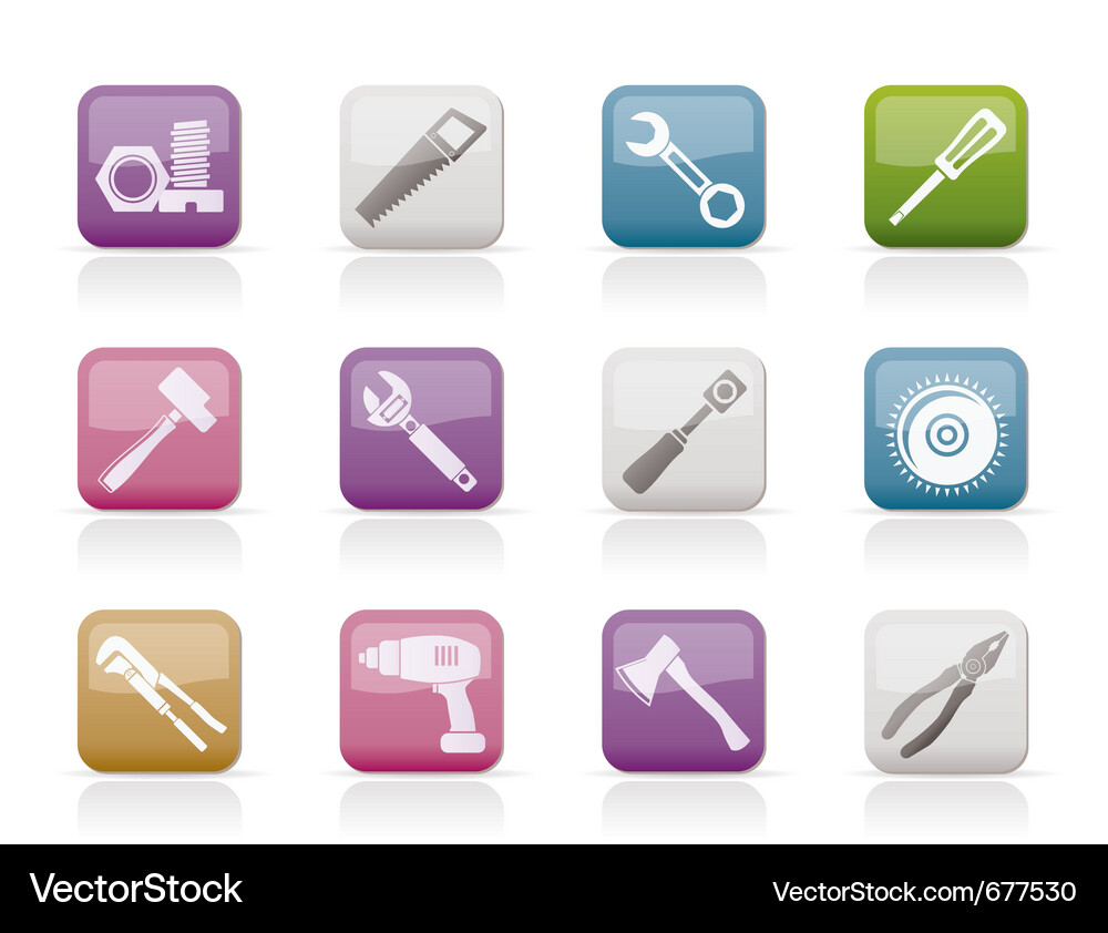 Tool Icons Set Vector Image