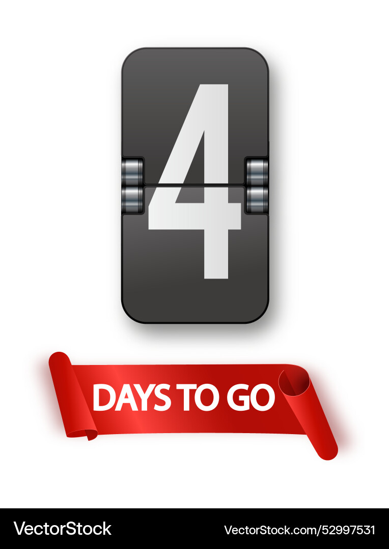 4 days to go icon set countdown of remaining vector image