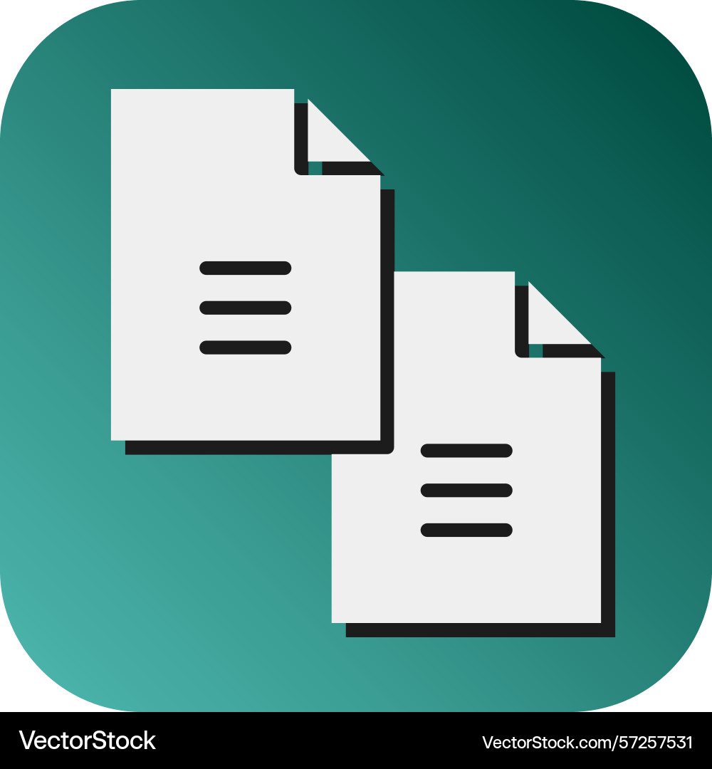 Duplicate glyph gradient background icon vector image