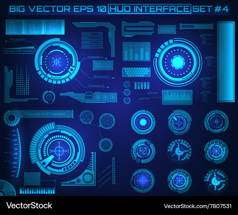 Graphic touch user interface hud vector image
