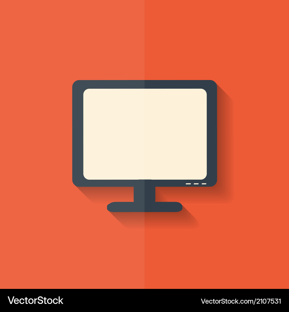 Monitor web icon computer display flat design vector image
