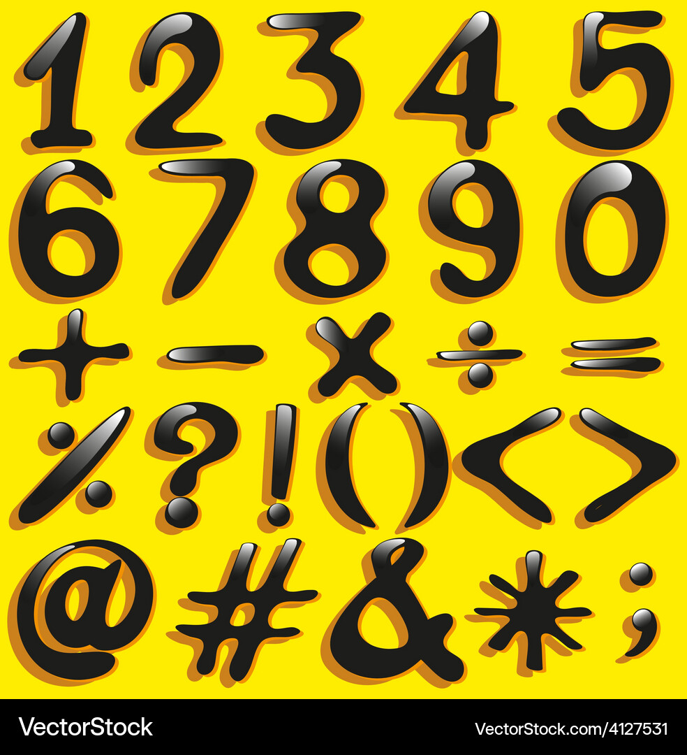 Numerical figures and mathematical operations Vector Image