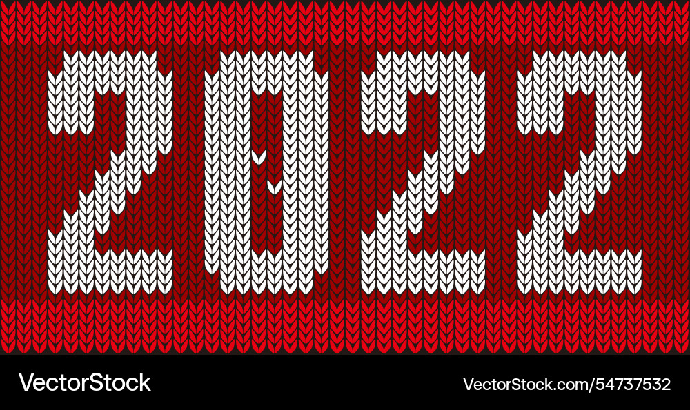 2022 text on knitting pattern Vector Image