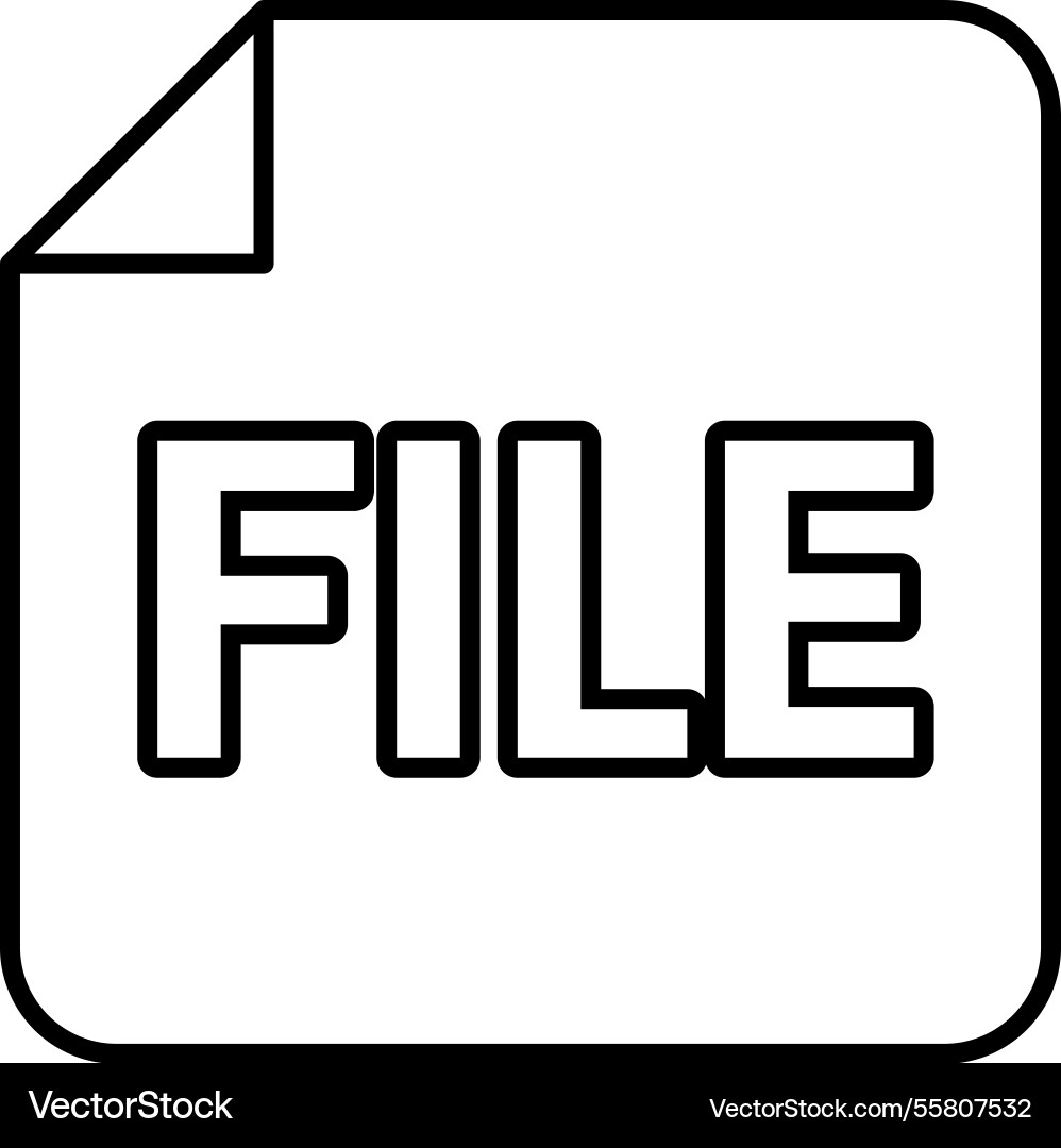 A white and black file folder Royalty Free Vector Image