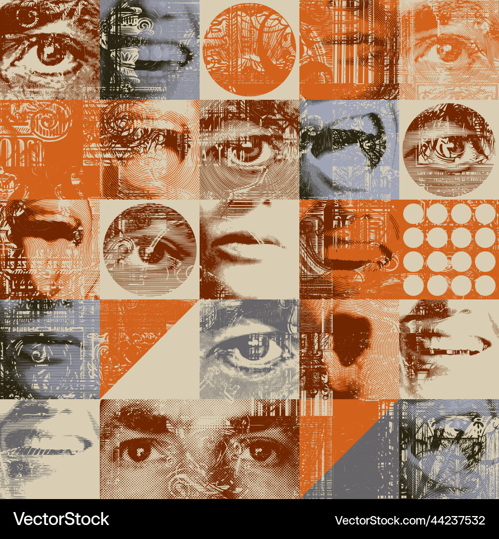 Abstract Faces Pattern Vector Image