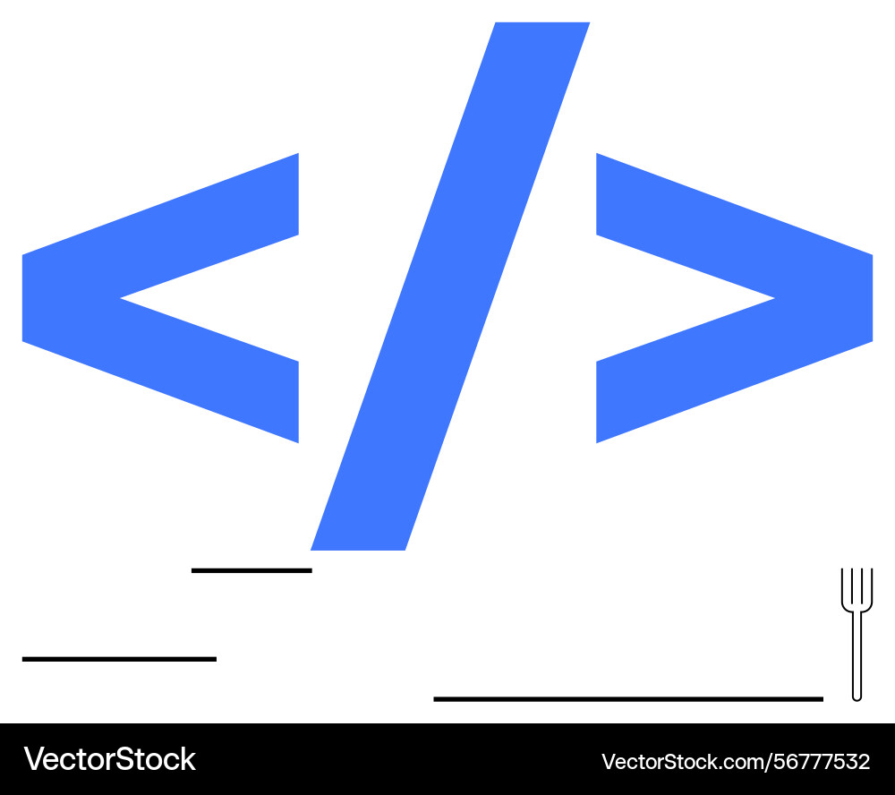 Coding concept with brackets and forward slash Coding concept with brackets and forward slash Vector Image