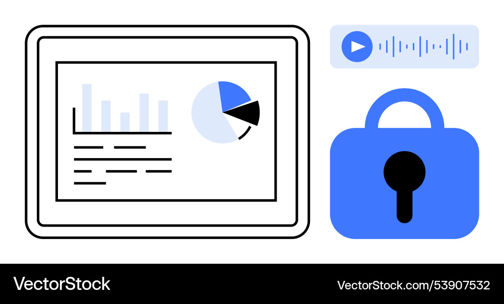 Data security and analytics visualization Data security and analytics visualization vector image