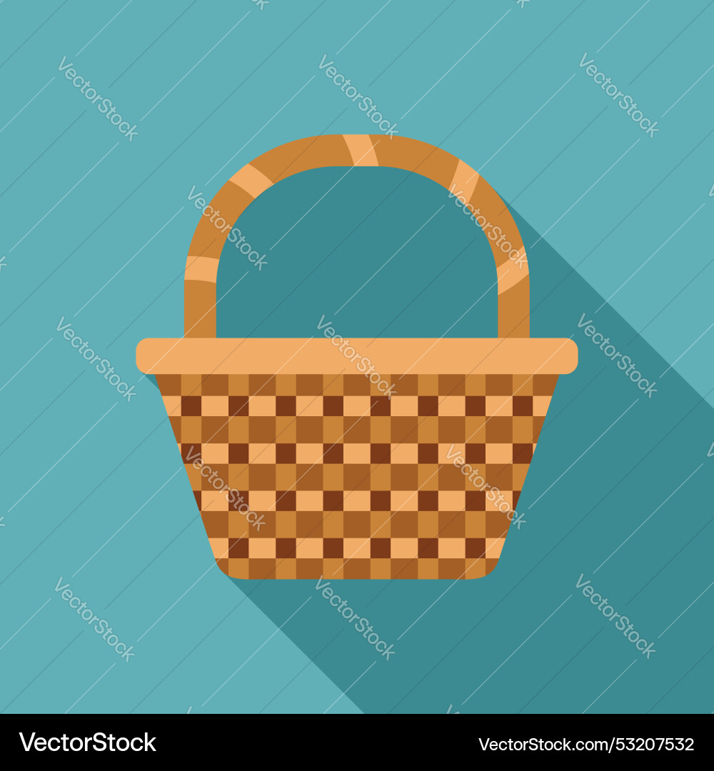 Empty wicker basket with checkered pattern Empty wicker basket with checkered pattern vector image