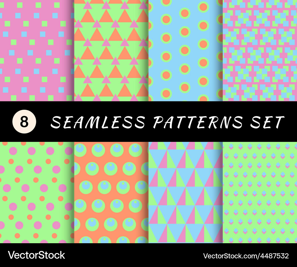 Geometric Pattern Set - Abstract Tiles Vector Image