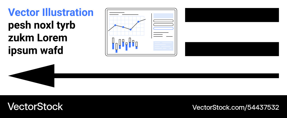 Progress bar with data chart and placeholder text Progress bar with data chart and placeholder text vector image