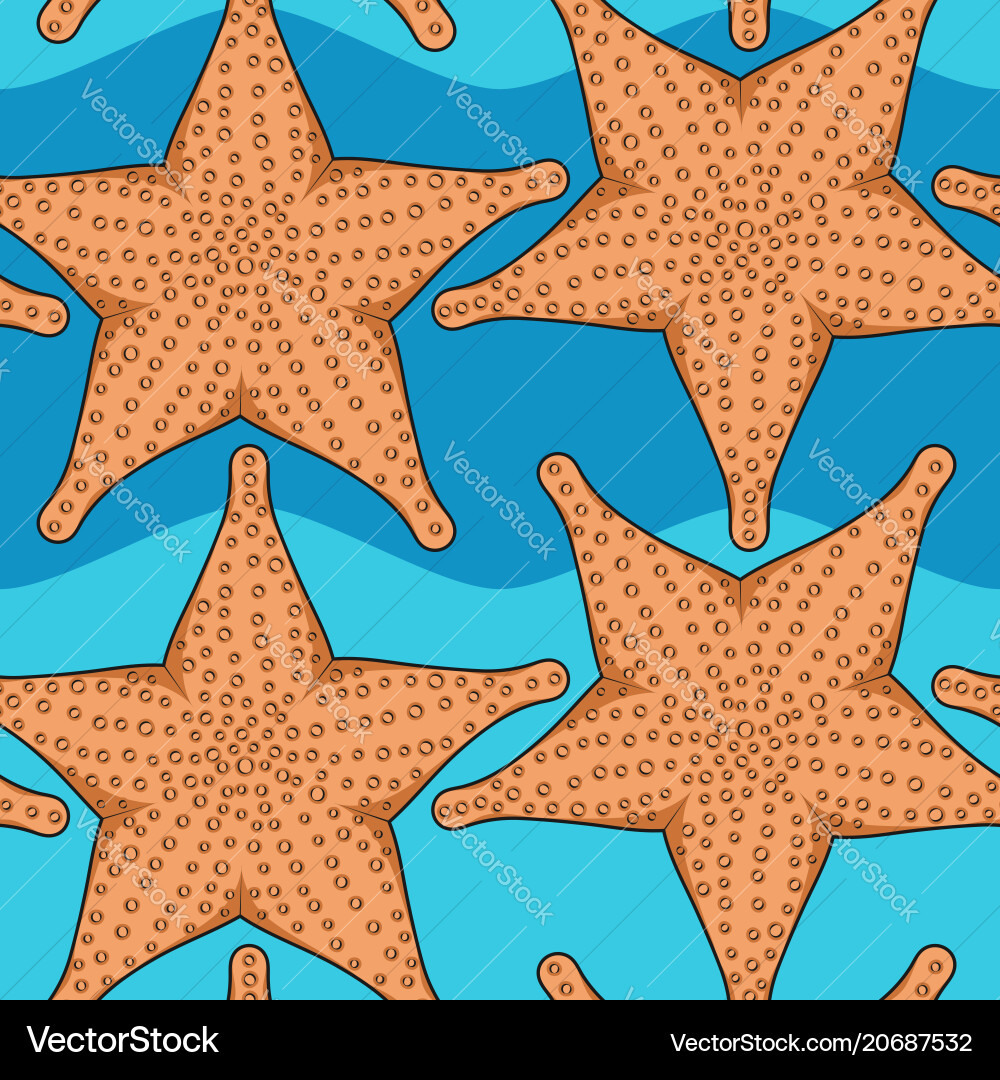 Seamless pattern with starfish Vector Image