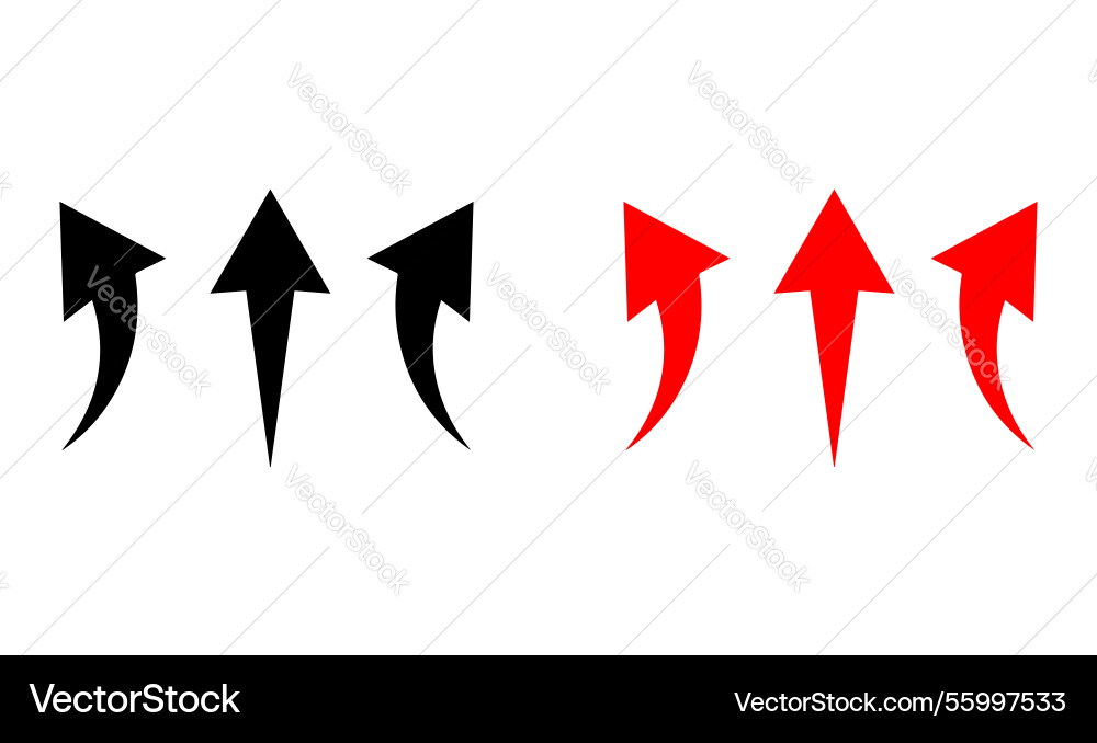 A simple red straight curved arrows point to up A simple red straight curved arrows point to up vector image