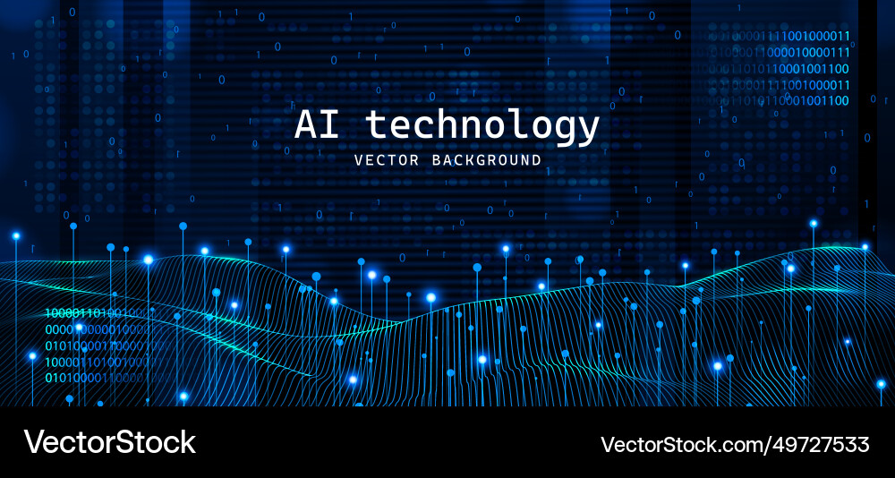 Ai Technologie binäre Kodierung künstlicher Daten Tech Ai Technologie binäre Kodierung künstlicher Daten Tech vektorbild
