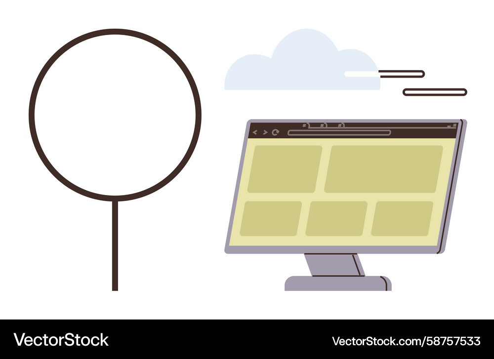 Browser Search Interface Vector Image