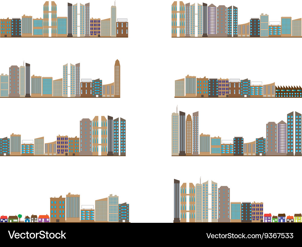 City landscapes collection Vector Image