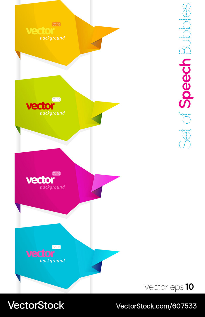 Speech Bubbles Set - Colorful Vector Image