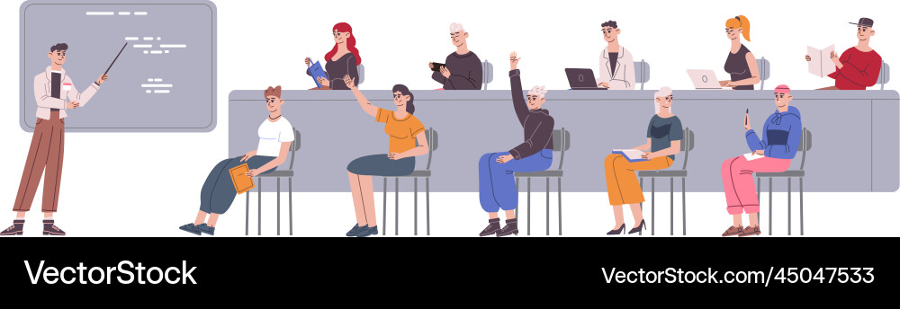 University Lecture Hall Scene vector image