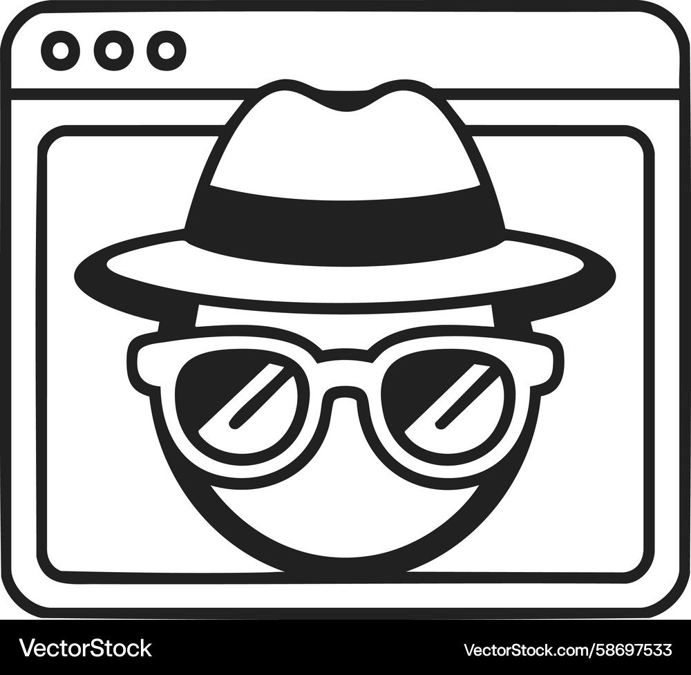 Web browser icon anonymous surfer privacy tool Vector Image