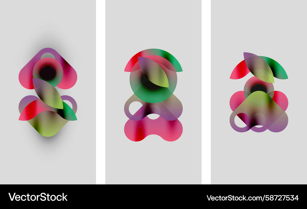 Abstract colorful shapes overlap creating dynamic Abstract colorful shapes overlap creating dynamic Vector Image
