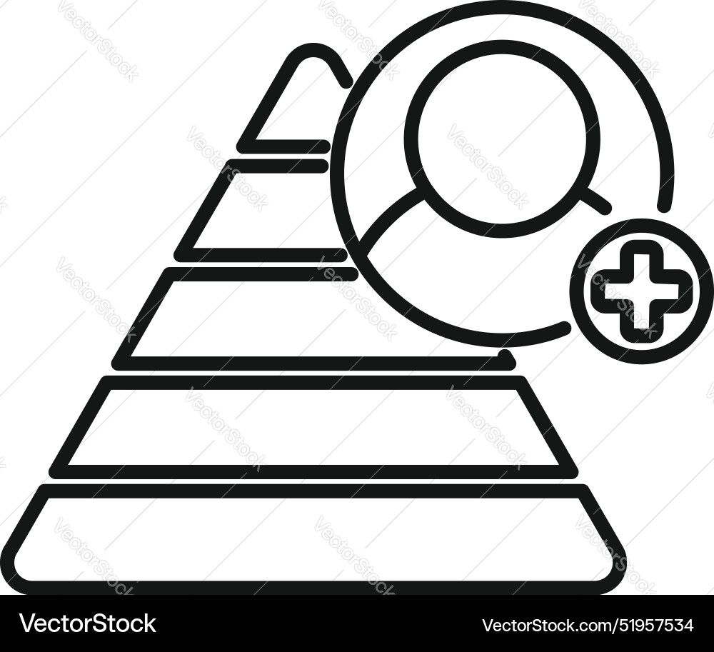 Adding new customer to sales funnel pyramid icon Vector Image