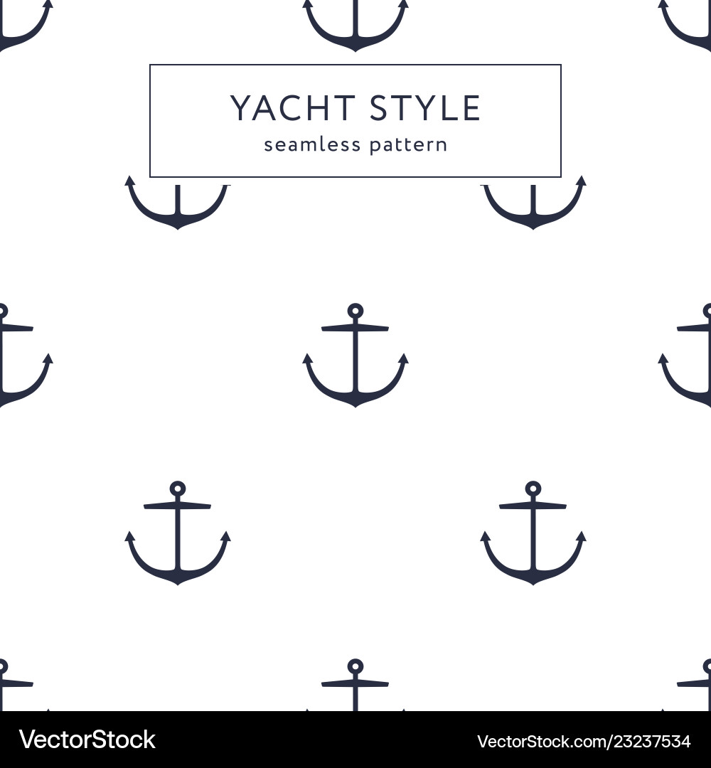 Anchor navy blue pattern Anchor navy blue pattern vector image