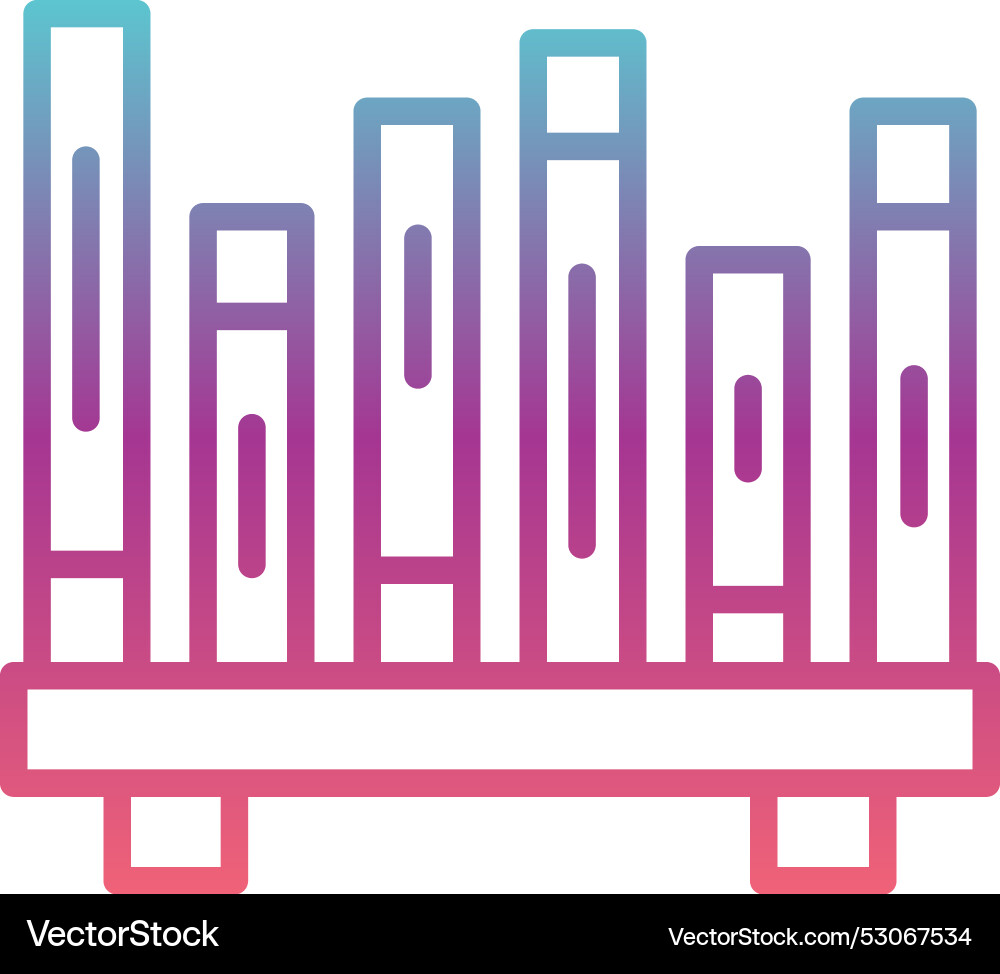 Bookshelf line gradient design Vector Image