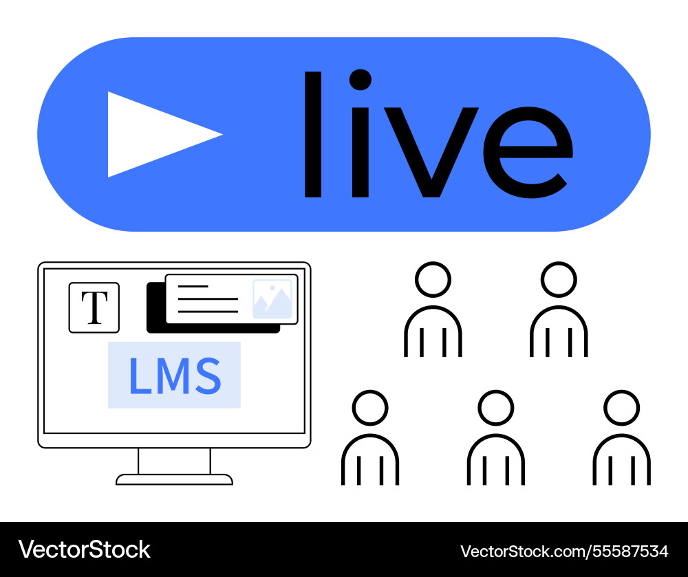 E-learning live streaming with lms features E-learning live streaming with lms features vector image