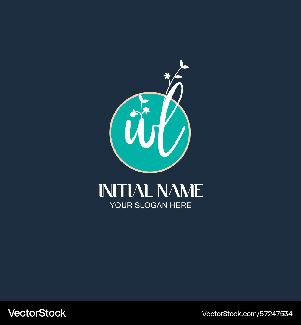 Elegant wl initial logo design with botanical Elegant wl initial logo design with botanical Vector Image
