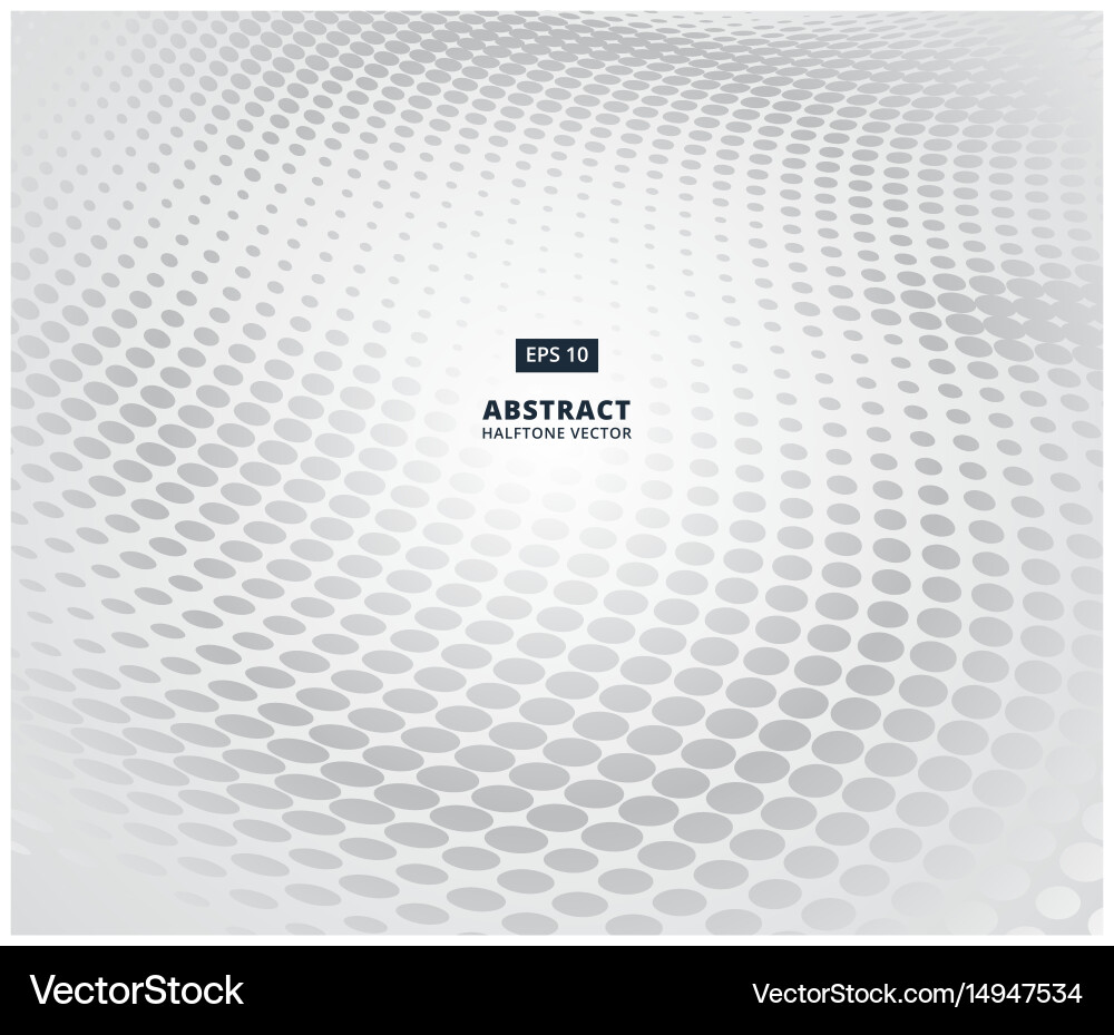 Grey ellipse halftone pattern in perspective Vector Image