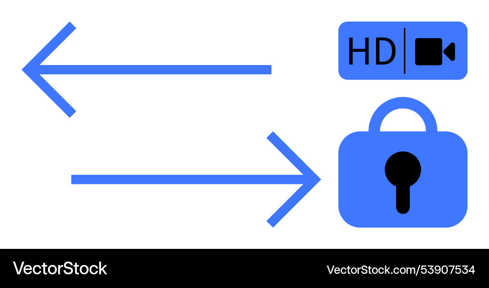 Hd video secure streaming with bi-directional data Hd video secure streaming with bi-directional data vector image