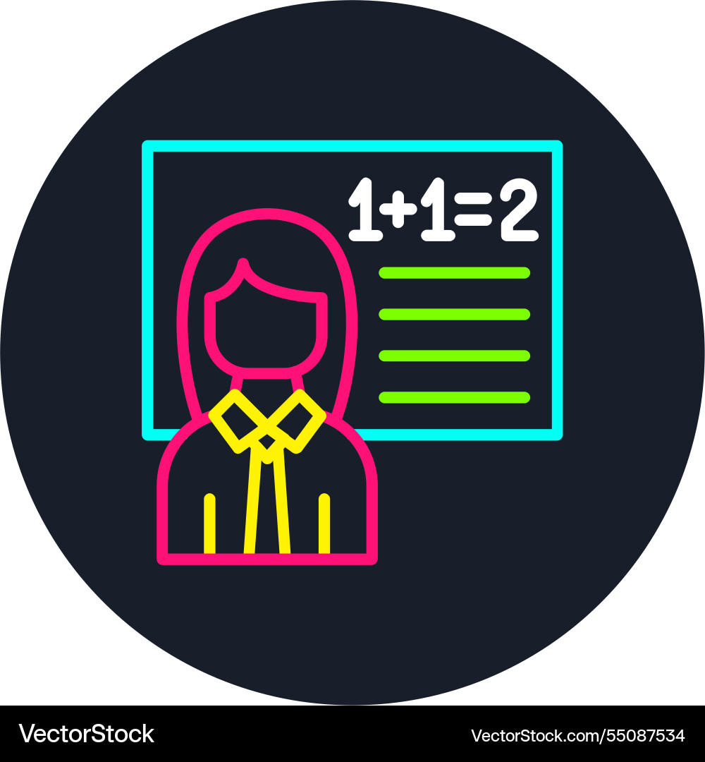 Mathematic line multi color icon vector image
