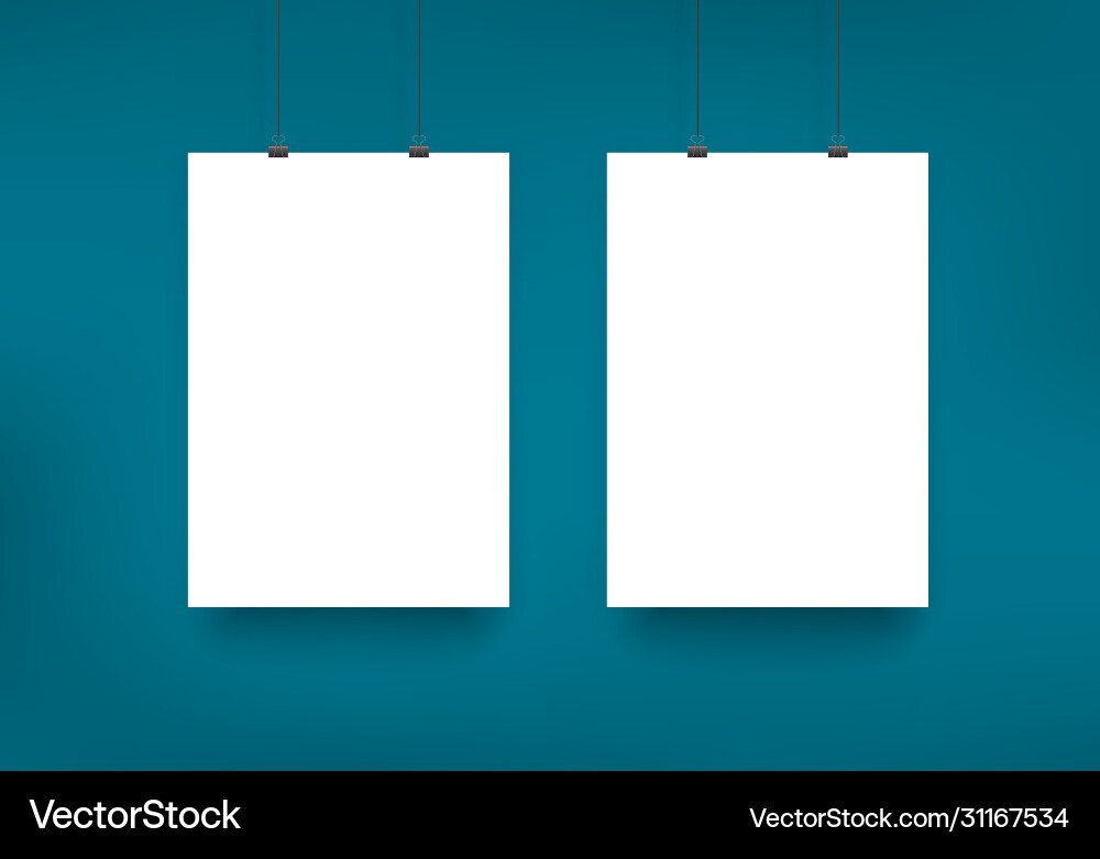 Paper card on white wall Paper card on white wall vector image