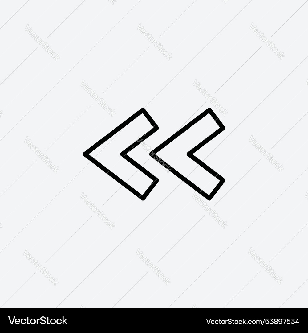 Previous arrow icon set Previous arrow icon set vector image