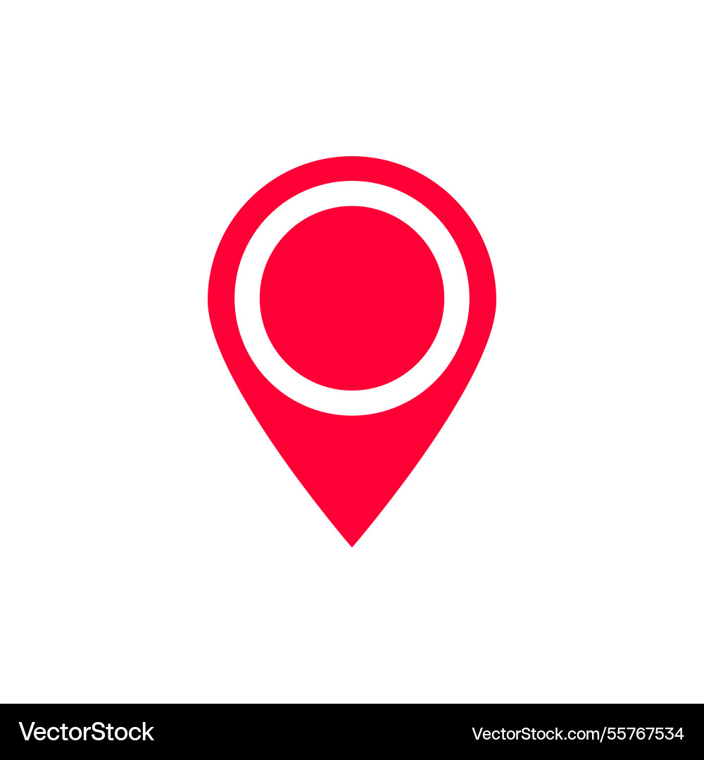 Red location pin icon symbolizing gps navigation Vector Image