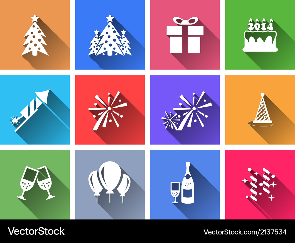 Set of flat color buttons Vector Image