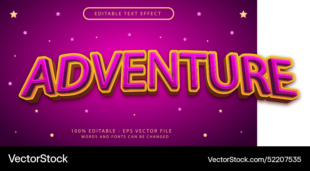 Adventure light color 3d text effect and editable Adventure light color 3d text effect and editable vector image