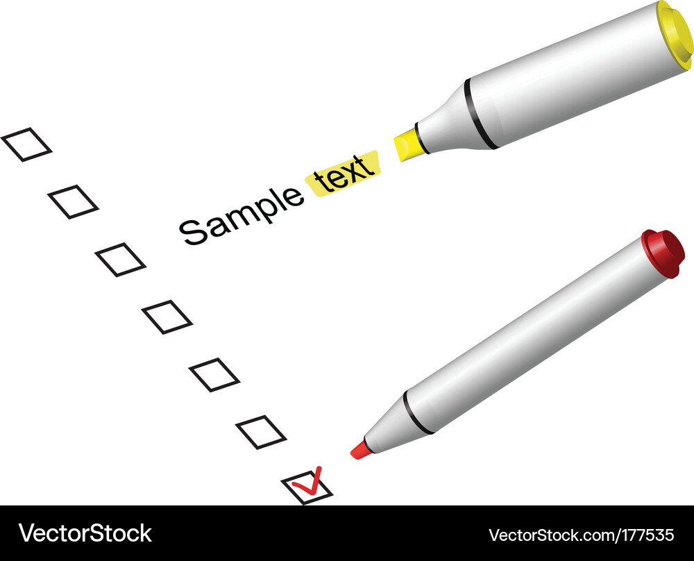 Check box marker Vector Image