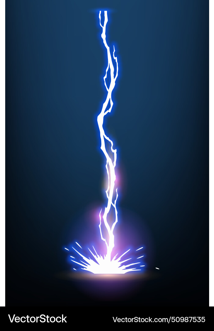 Dynamic Lightning Bolt with Sparks Vector Image