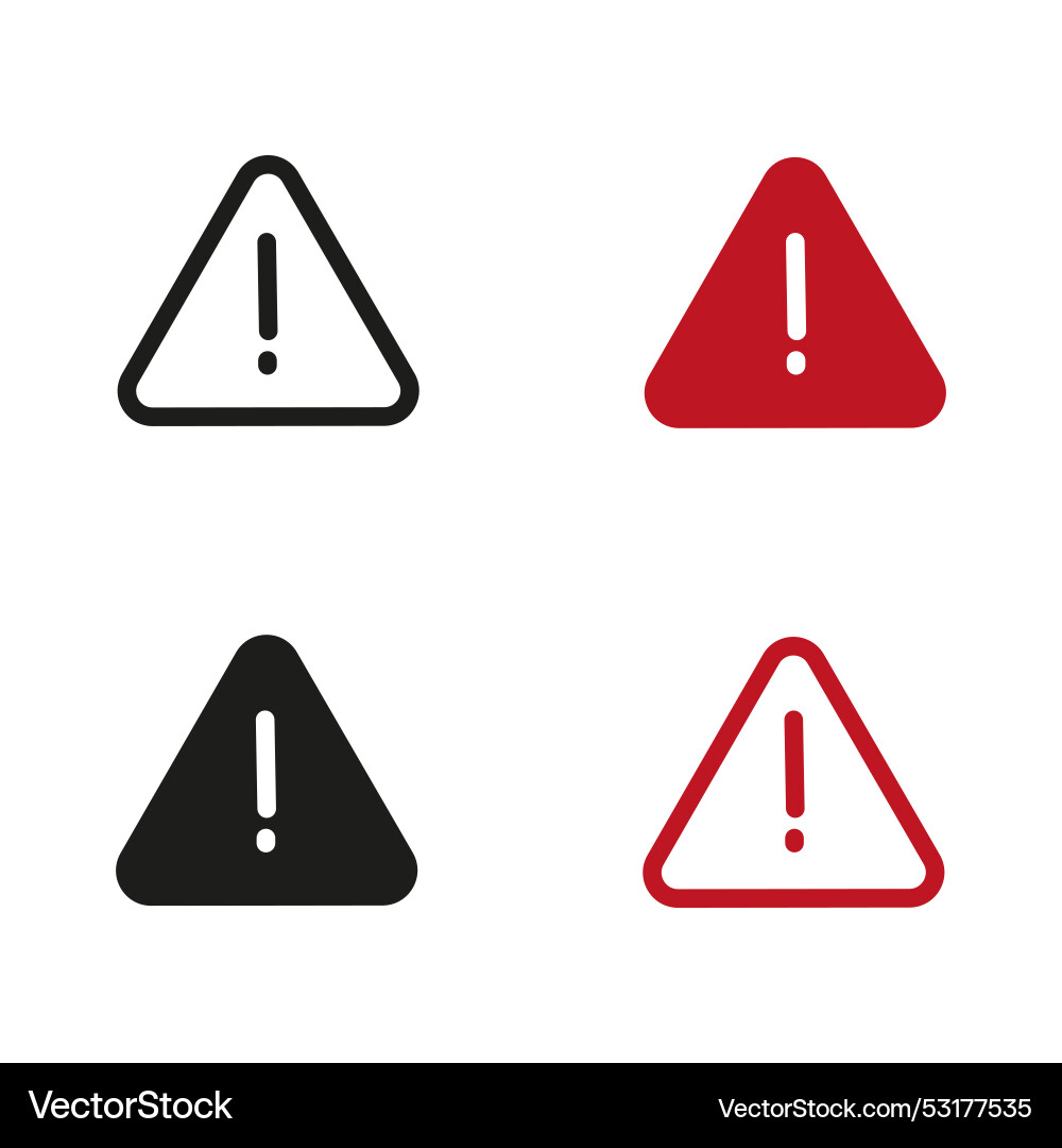 Exclamation point triangle security icon set Exclamation point triangle security icon set vector image