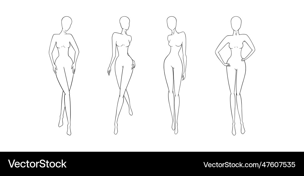 Fasion Frau Körper Vorlagen für Kleidung weiblich Fasion Frau Körper Vorlagen für Kleidung weiblich vektorbild