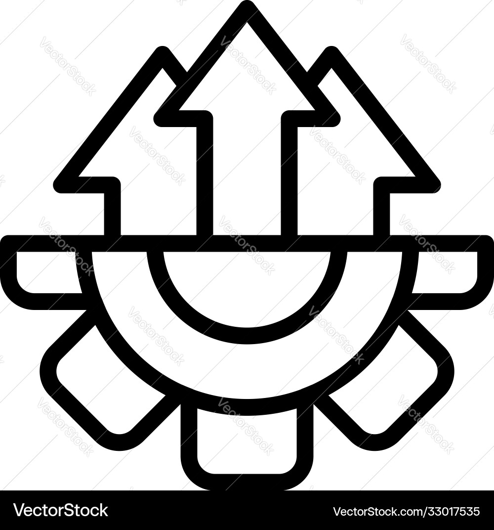 Gear upload system icon outline style Vector Image