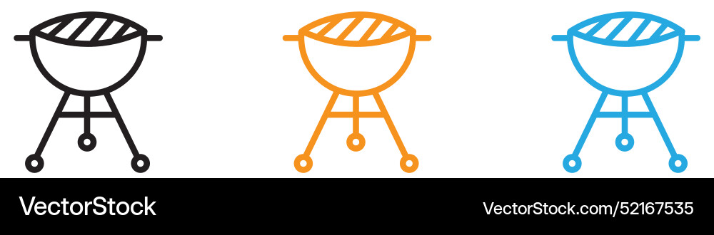 Grill icon logo set collection for web app ui vector image